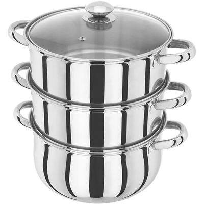 Judge 3 Tier Glass Lid Steamer Set 24cm