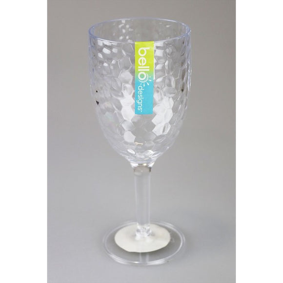 Bello Clear Dimple Plastic Wine Goblet