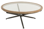 Round GlassWood Coffee Table