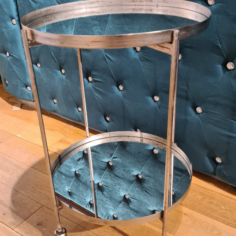 Antique Mirrored Side Table With Wheels