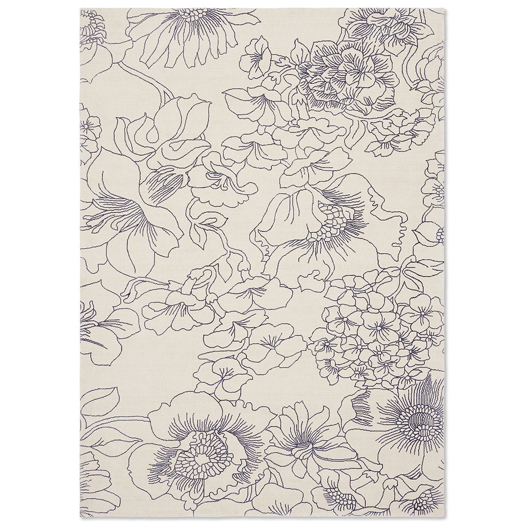 Ted Baker Linear Floral Rug Blue 