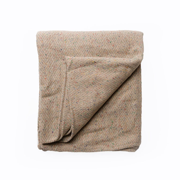 Tweedy Herringbone Cream Throw