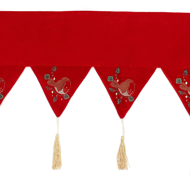 Merry Robin Christmas Mantle Piece Runner 12