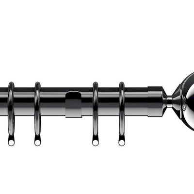 Nikola Polished Graphite 28mm Curtain Pole