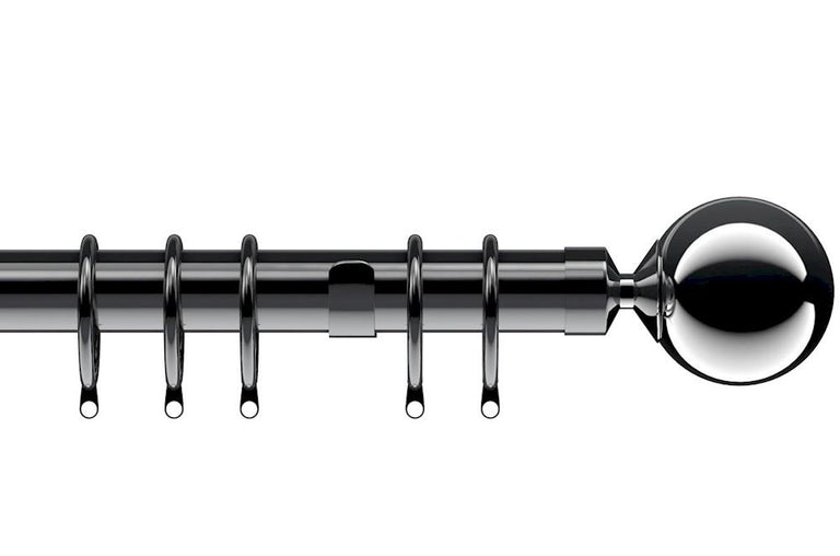 Nikola Polished Graphite 28mm Curtain Pole