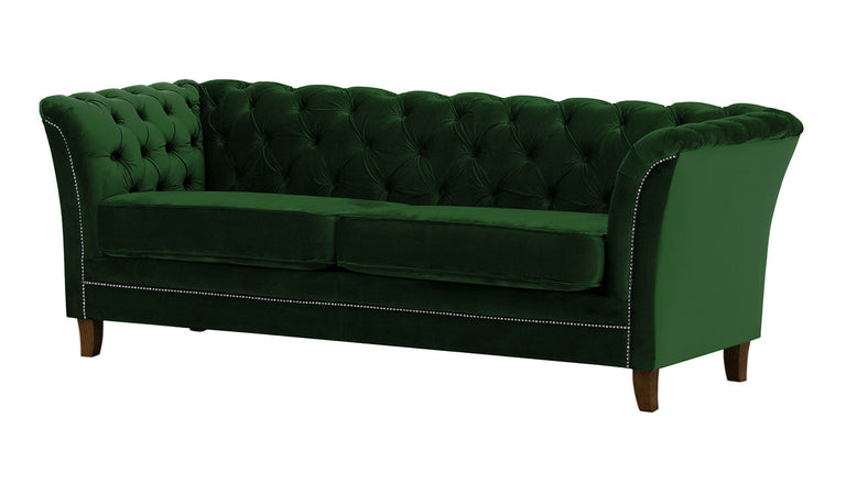 Newport 3 Seater Green Velvet