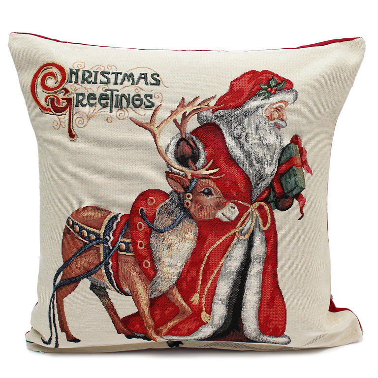Peggy Wilkins Rudolph Christmas Greetings Cushion