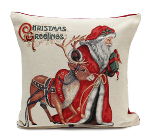 Peggy Wilkins Rudolph Christmas Greetings Cushion