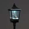 Snowtime 184cm Black Street Lamp with Santa Scene