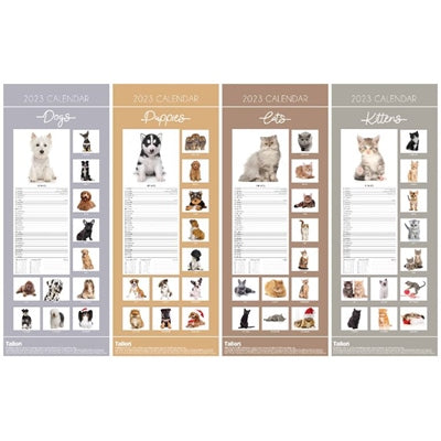 Calendar Super Slim Dogs Cats Kittens  Puppies