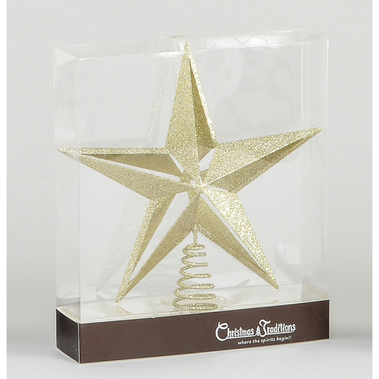 28CM Glitter Star Tree Topper Champagne