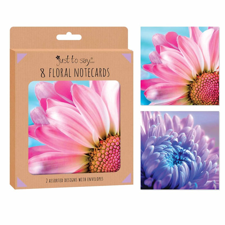 8 Square Notecards Floral 135 x 135mm