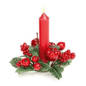 14cm Red Berry Candle Ring