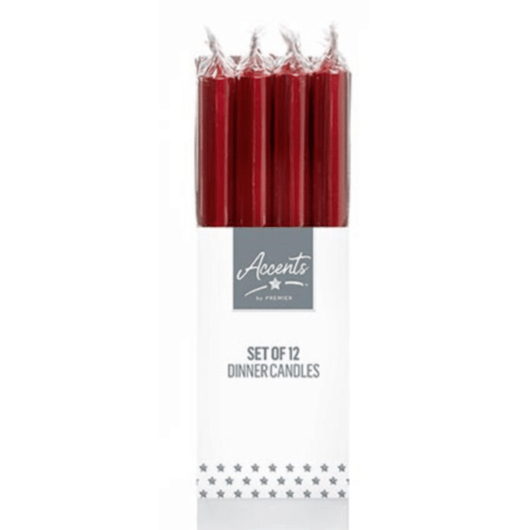 Red Dinner Candles 12x25cm