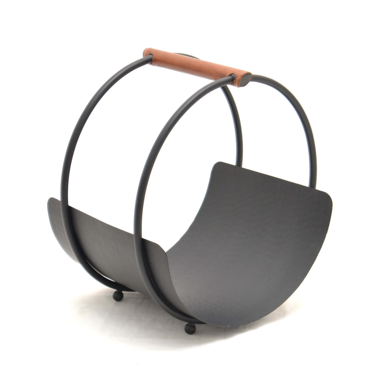 Castle Living Leather Log Holder Black 17 inch/43cm