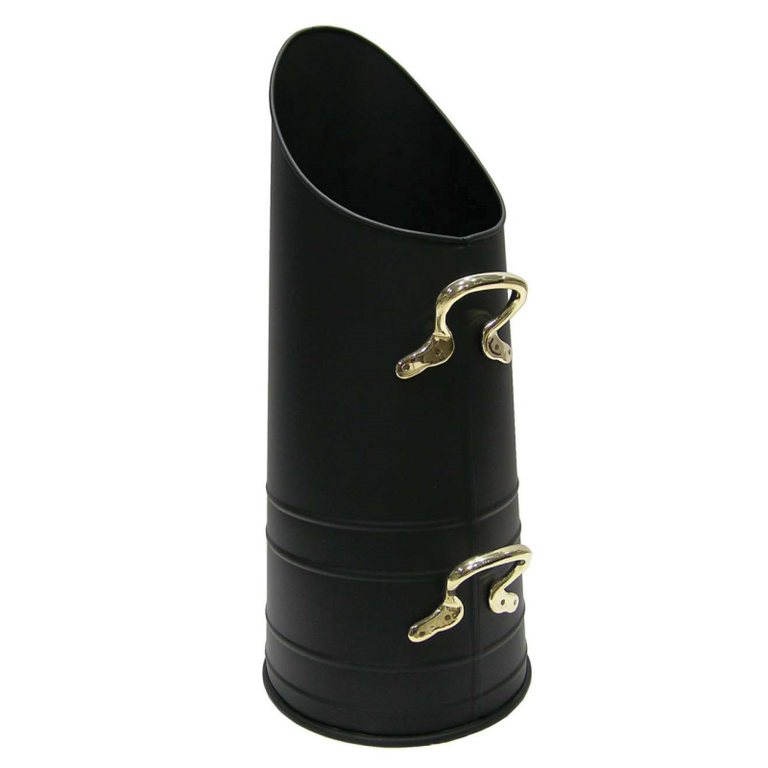 Castle Living Coal Hod Black With Brass Handles