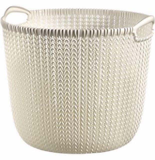 Curver Knit Round Storage Basket  Oasis White