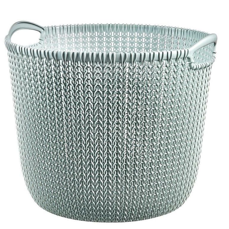 Curver Knit Round Storage Basket  Misty Blue