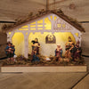 Snowtime Battery Operated 19cm Wooden Nativity Scene with Warm White LEDs