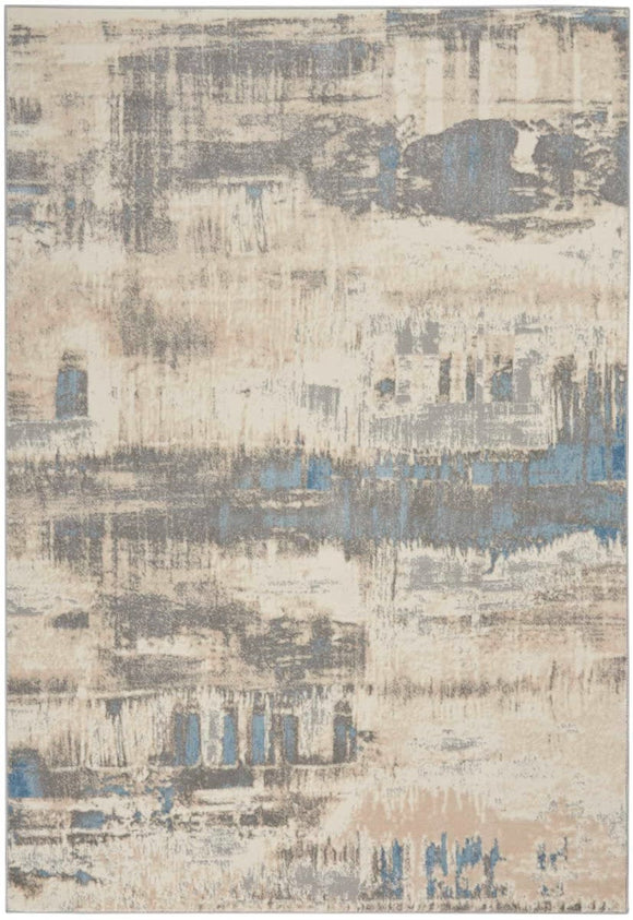 Nourison Solace Rug 07 Ivory Grey Blue