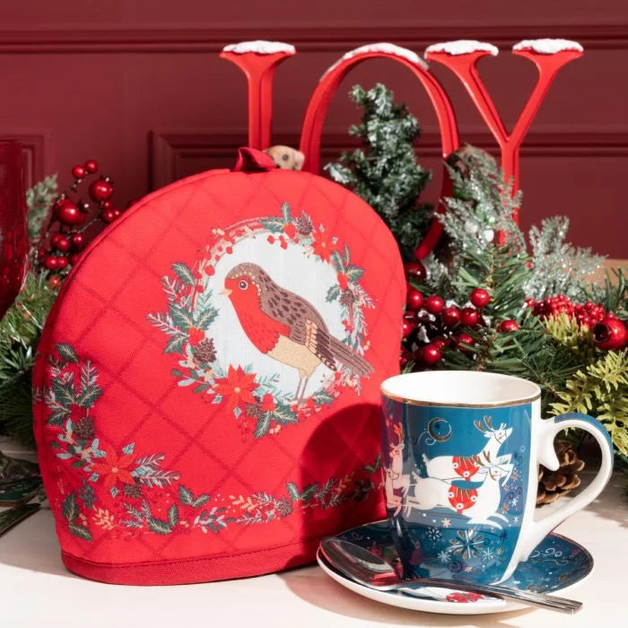 TIPPERARY CRYSTAL Christmas Tea Cosy - Christmas Robin