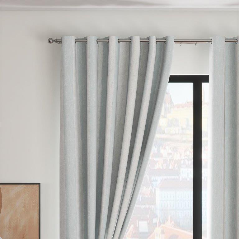 Toulon Interlined Eyelet Curtains  Sky