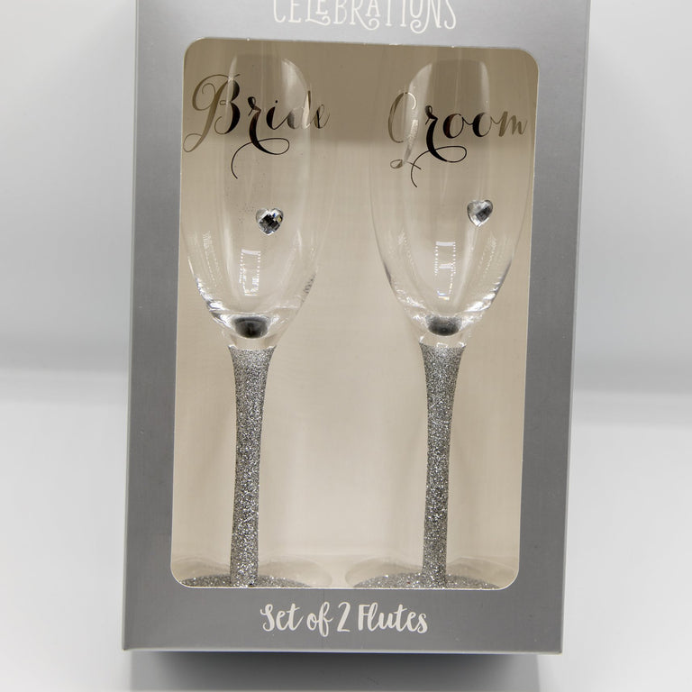 Celebrations Champagne Flute Set OfBride  Groom