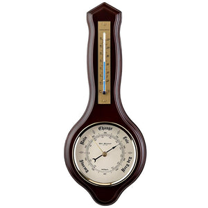 Wooden Barometer And Thermometer