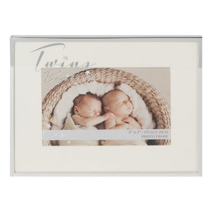 Silver Plated Photo Frame  Twins 6x 4