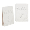 Pack Of 12 Wedding Table Number Cards