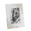 Amore Pale Grey Glass Gold Floral Frame 4 X 6
