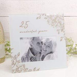 6 X 4  AMORE BY JULIANA GOLD FLORAL FRAME  25 YEARS