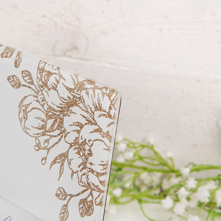 6 X 4  AMORE BY JULIANA GOLD FLORAL FRAME  25 YEARS