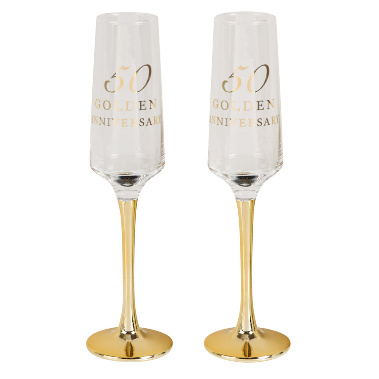 Amore By Juliana Straight Champagne Flute Set of 2  50th Anniversary