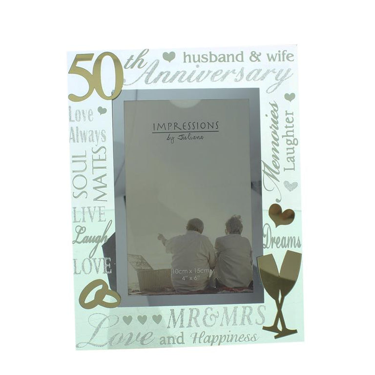 Mirror 3d Words Anniversary Frame 4x6 50th