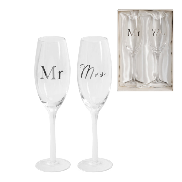 Amore Champagne Flute Set Mr  Mrs