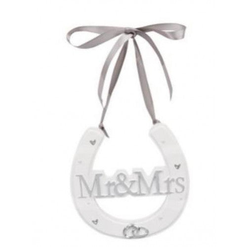 Amore By Juliana  White Resin Horse Shoe Mr  Mrs